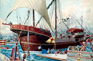 A Genoese Nave (Large Sailing Ship) by Quinto Cenni